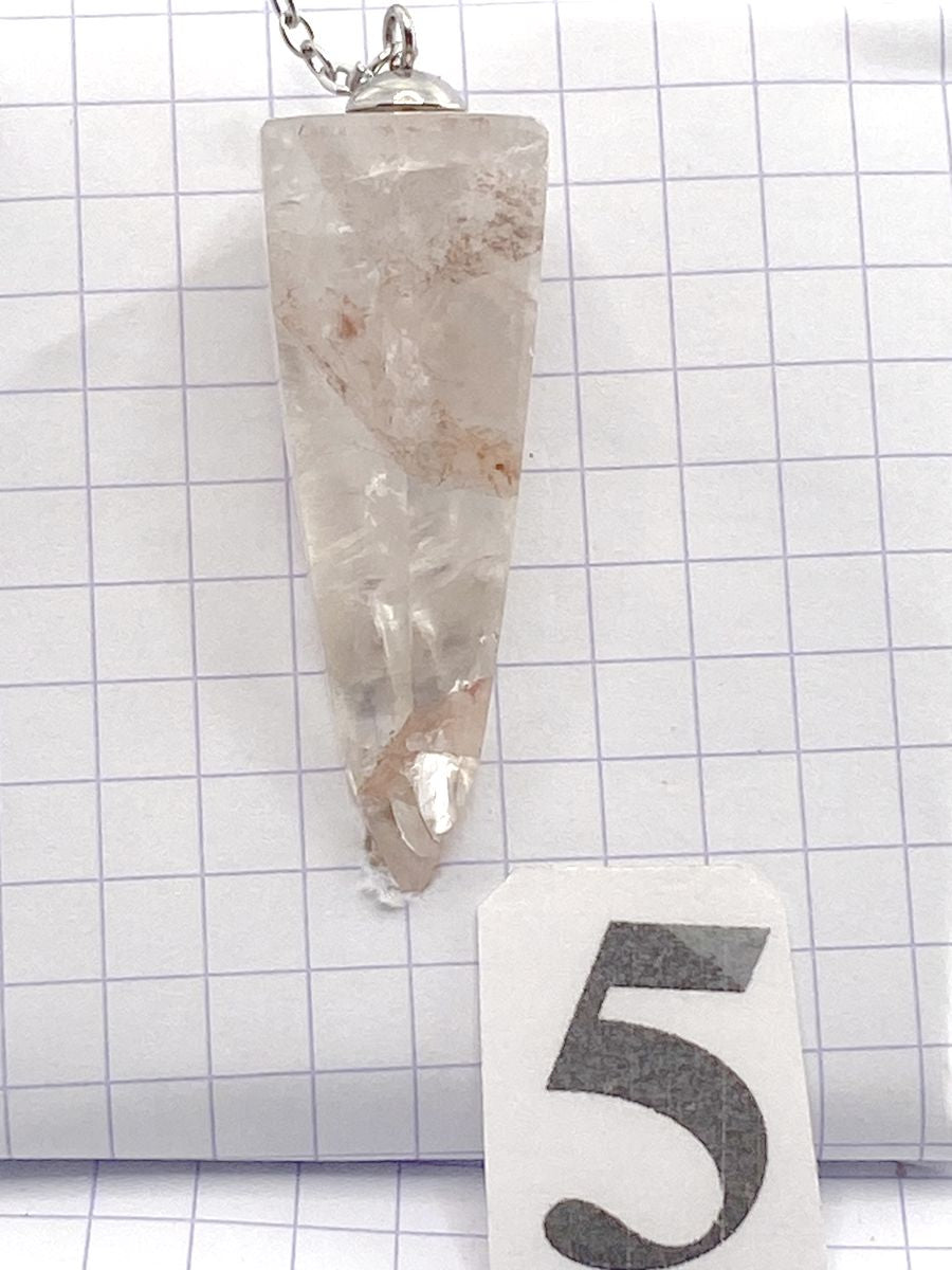 PENDULE QUARTZ HEMATOIDE ROUGE