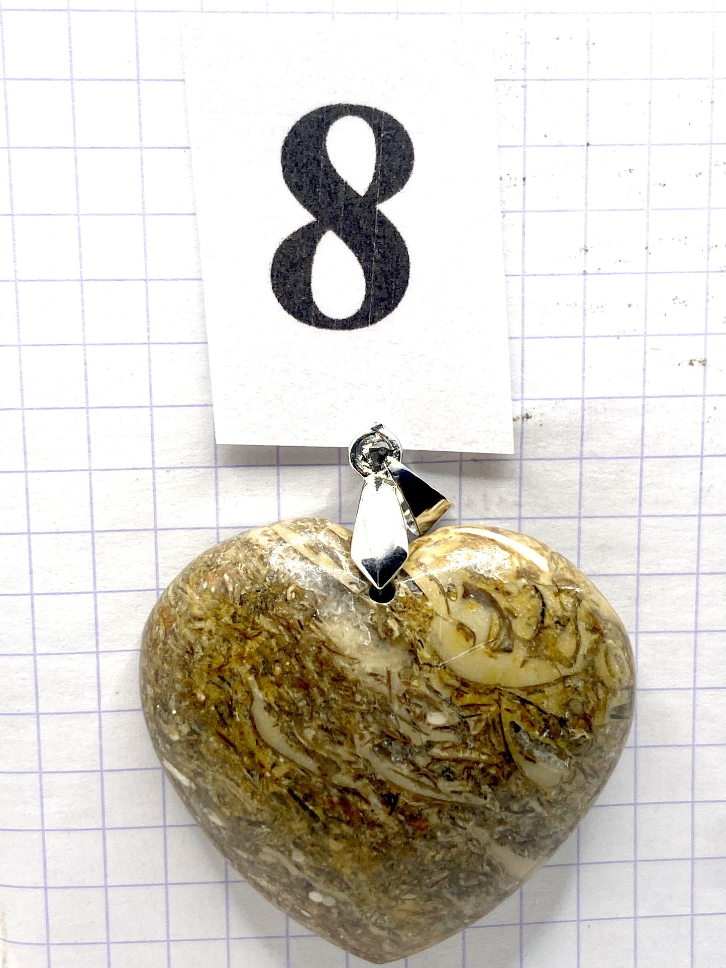 pendentif JASPE COQUILLE