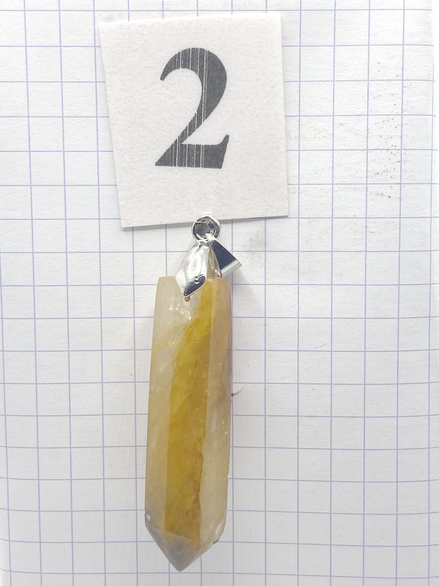 PRISME QUARTZ HEMATOIDE JAUNE