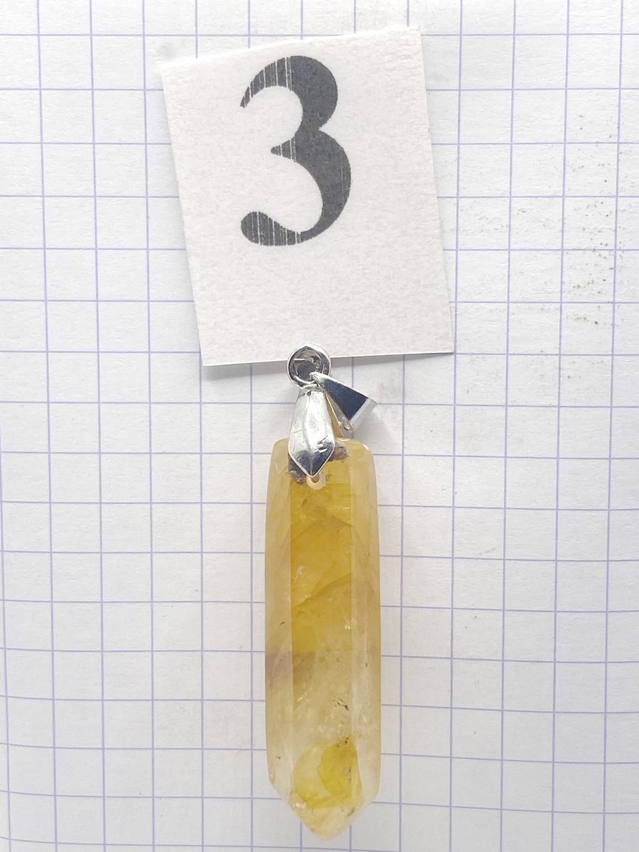 PRISME QUARTZ HEMATOIDE JAUNE
