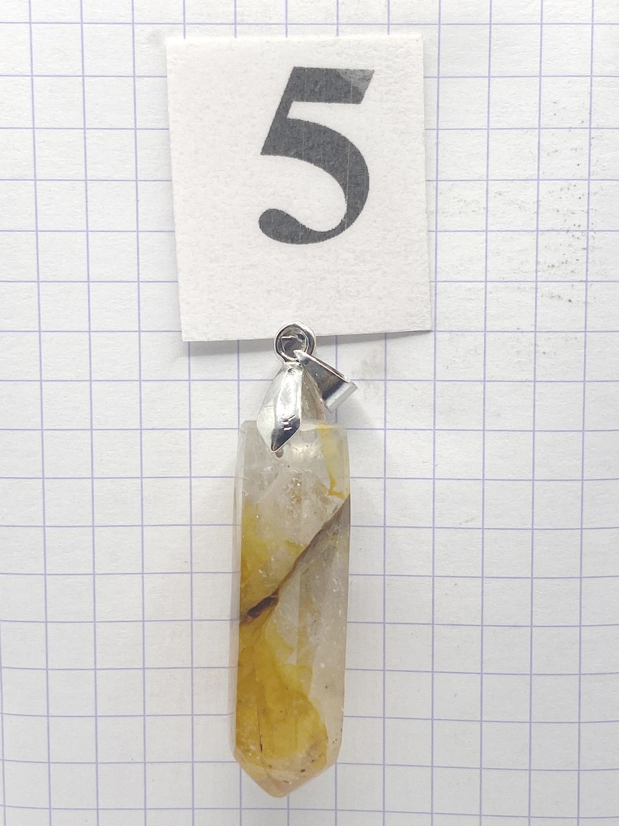 PRISME QUARTZ HEMATOIDE JAUNE