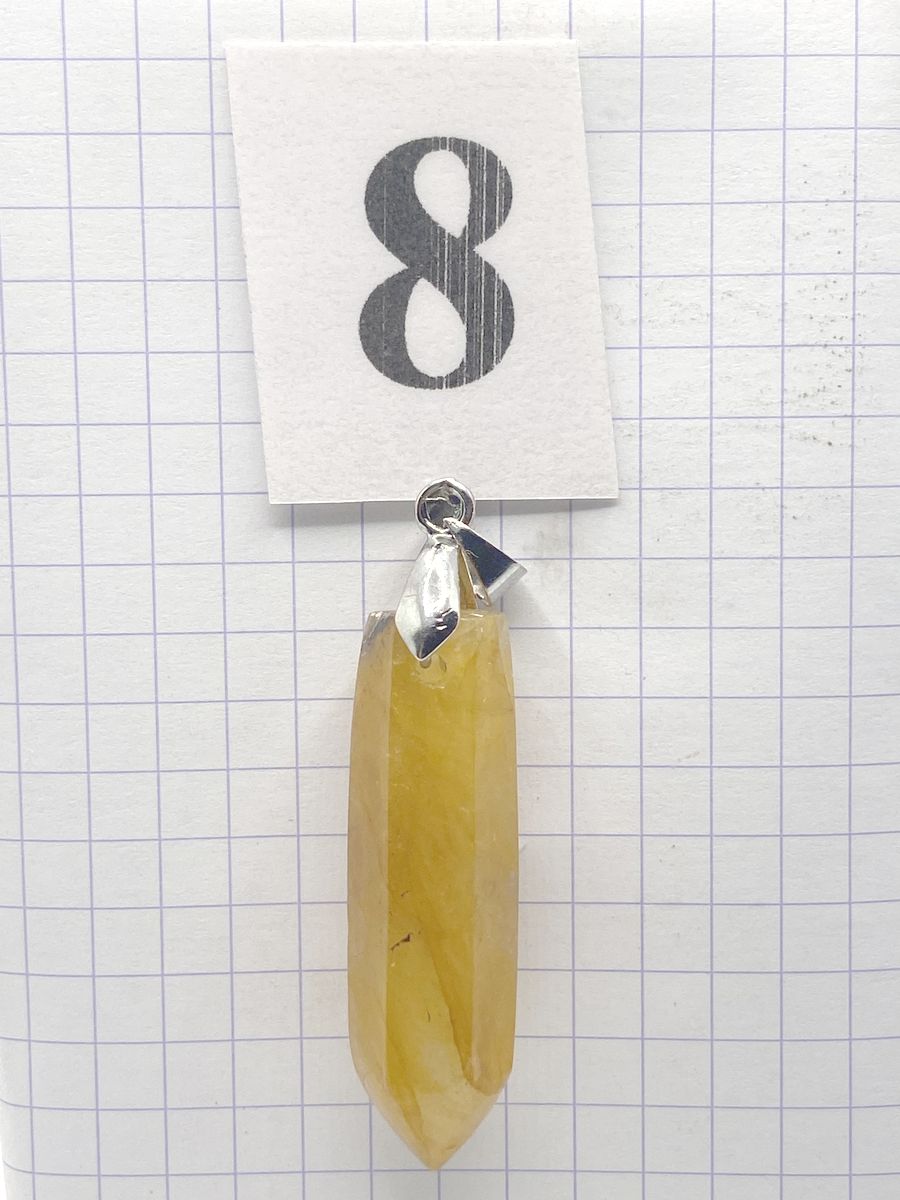 PRISME QUARTZ HEMATOIDE JAUNE