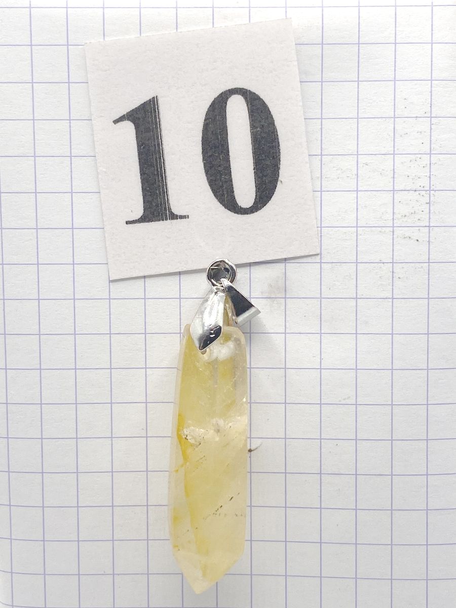 PRISME QUARTZ HEMATOIDE JAUNE