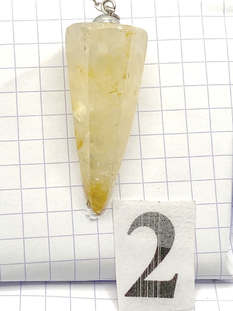 PENDULE QUARTZ HEMATOIDE JAUNE