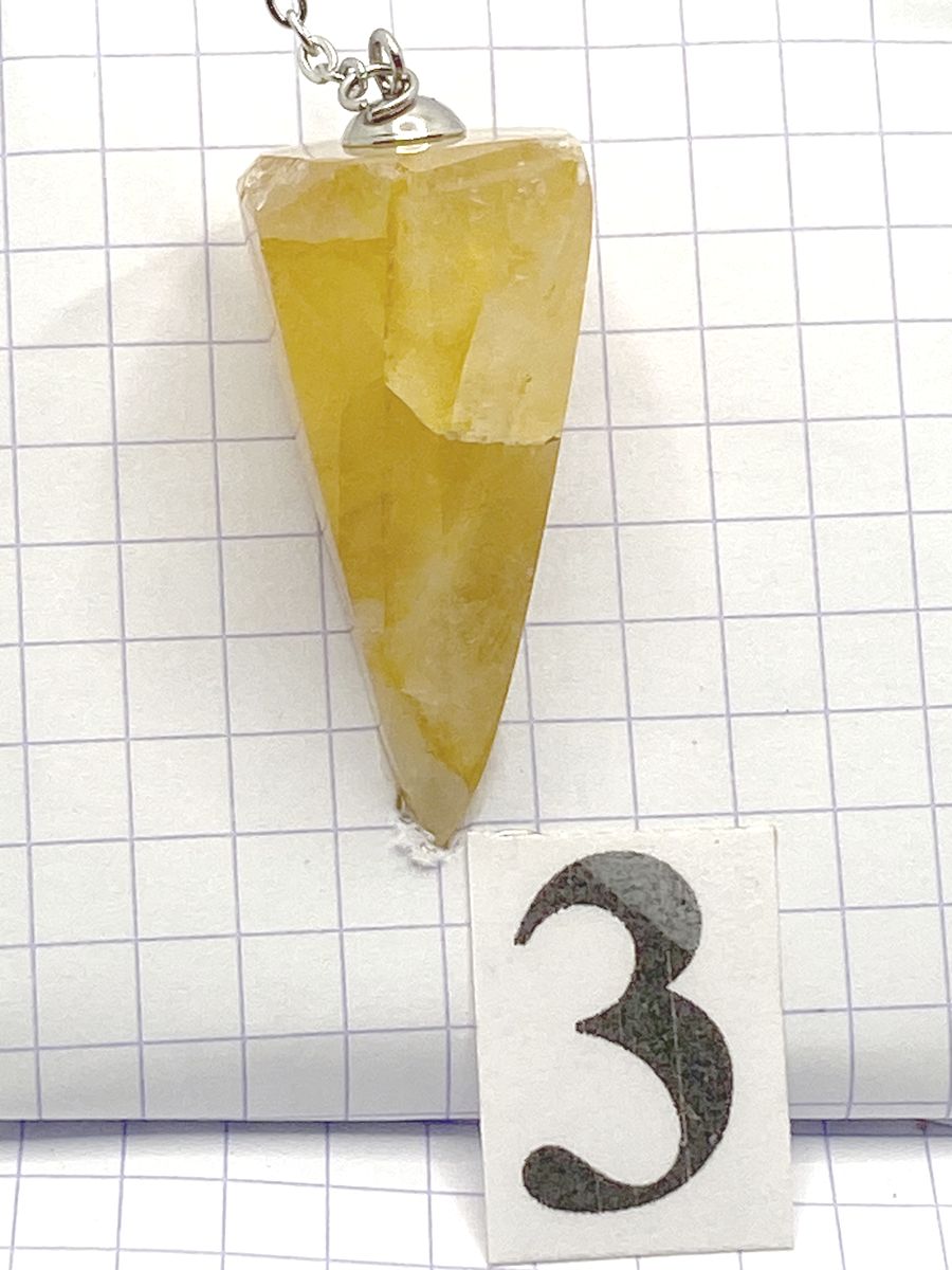 PENDULE QUARTZ HEMATOIDE JAUNE