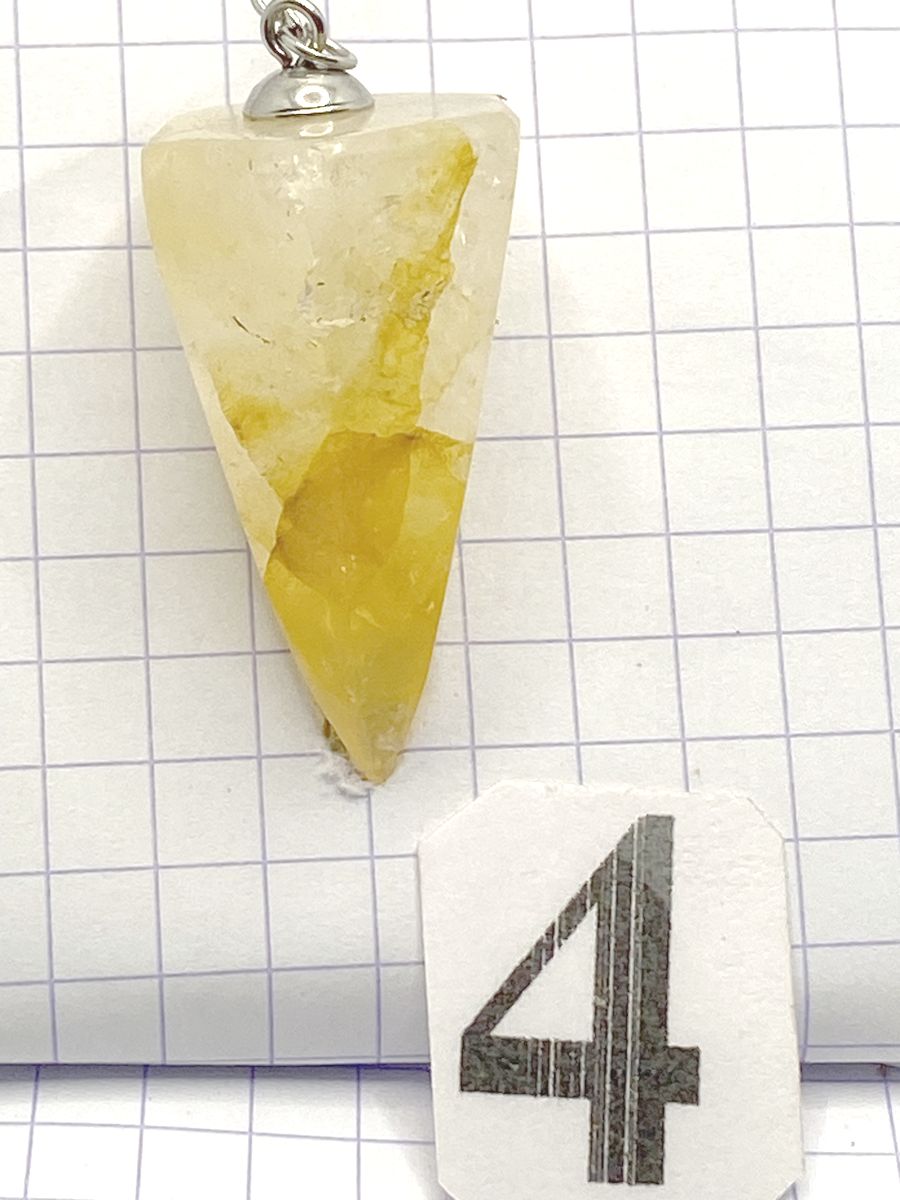 PENDULE QUARTZ HEMATOIDE JAUNE