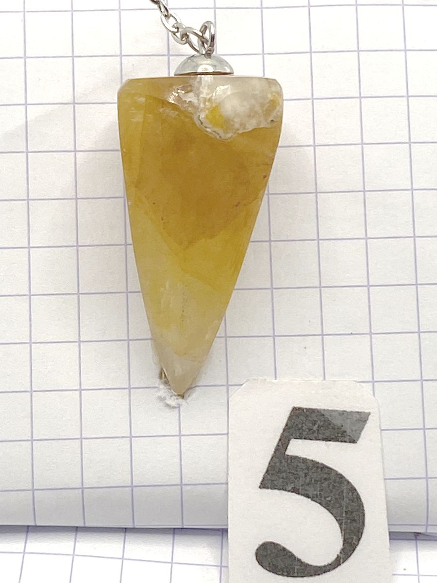 PENDULE QUARTZ HEMATOIDE JAUNE