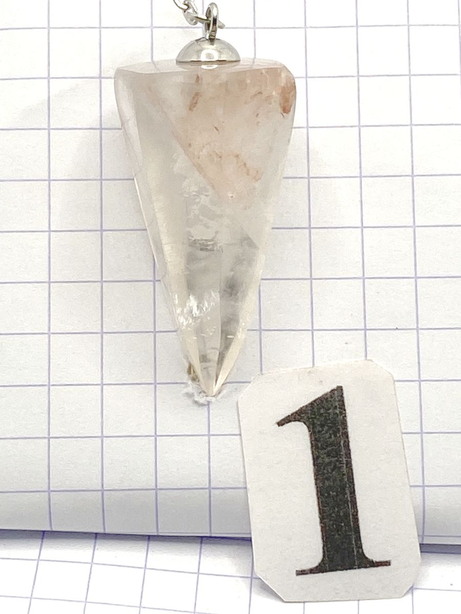 PENDULE QUARTZ HEMATOIDE ROUGE