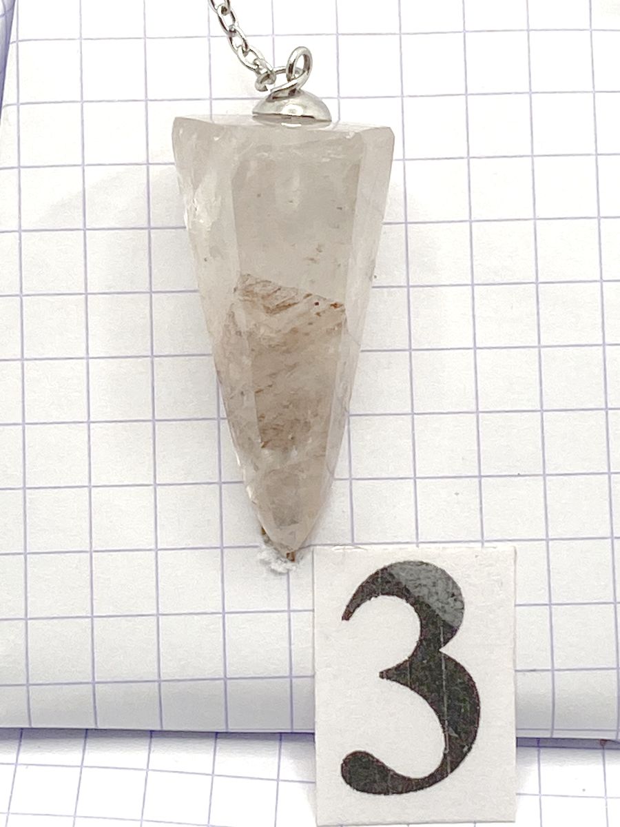 PENDULE QUARTZ HEMATOIDE ROUGE