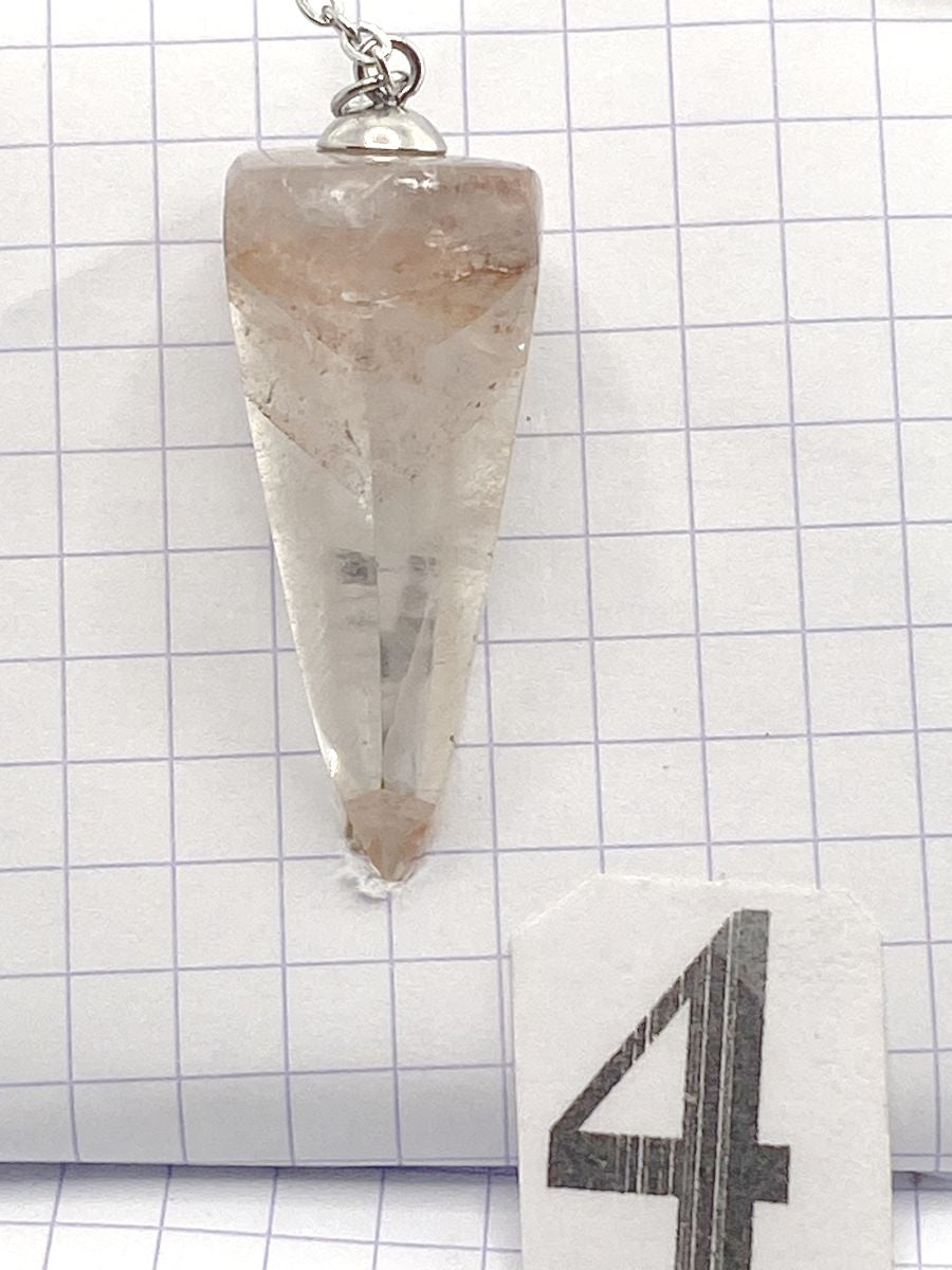 PENDULE QUARTZ HEMATOIDE ROUGE