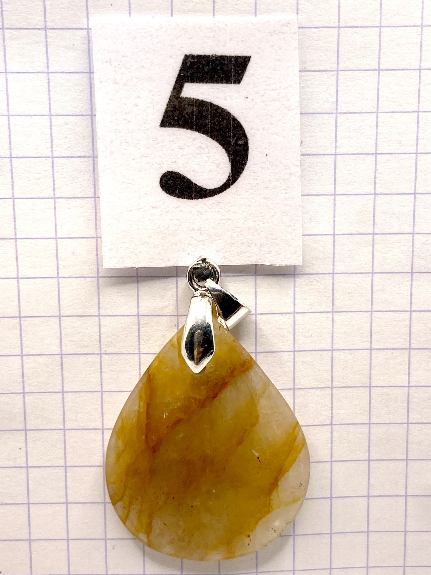 pendentif QUARTZ HEMATOIDE JAUNE
