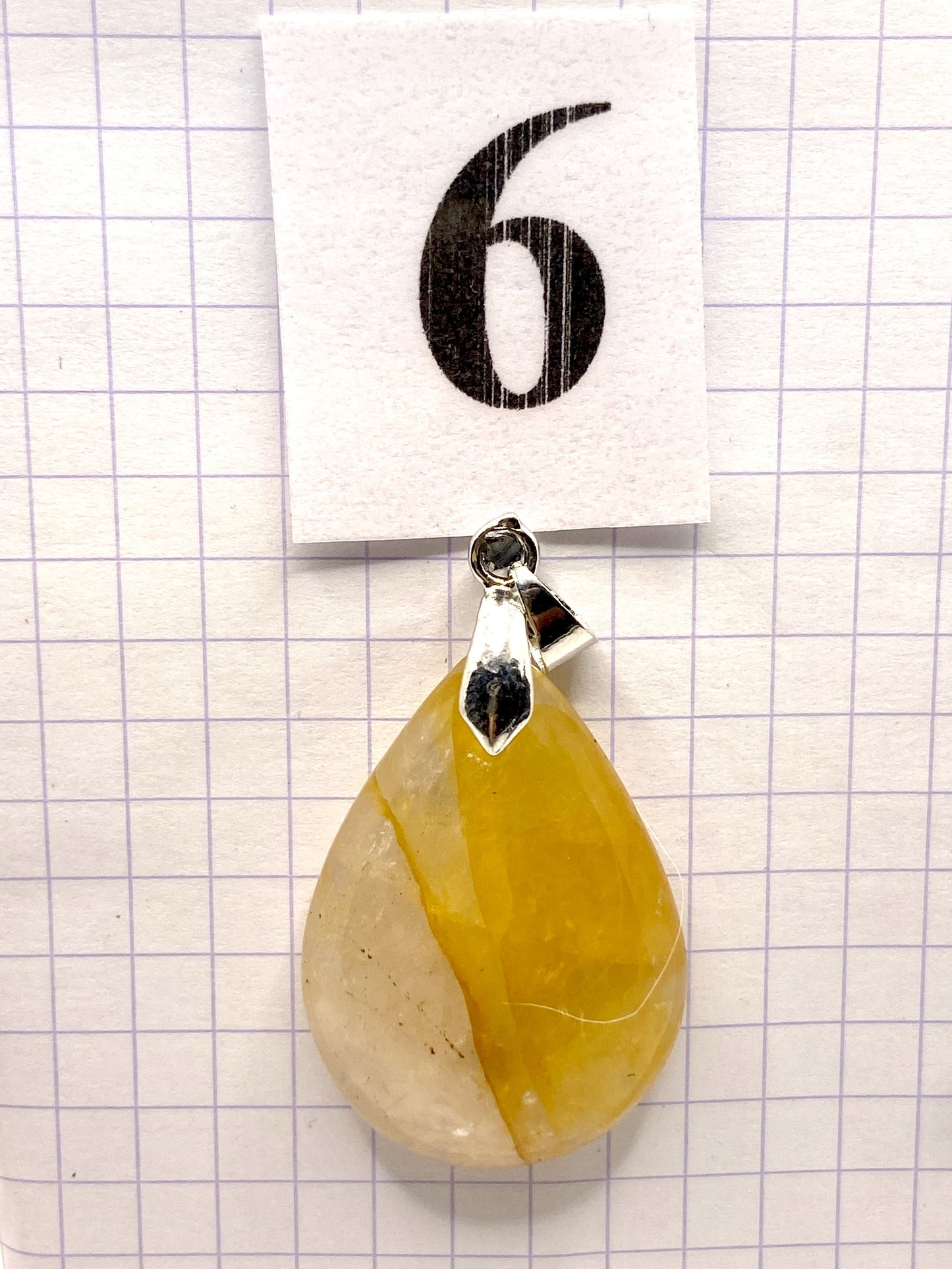 pendentif QUARTZ HEMATOIDE JAUNE