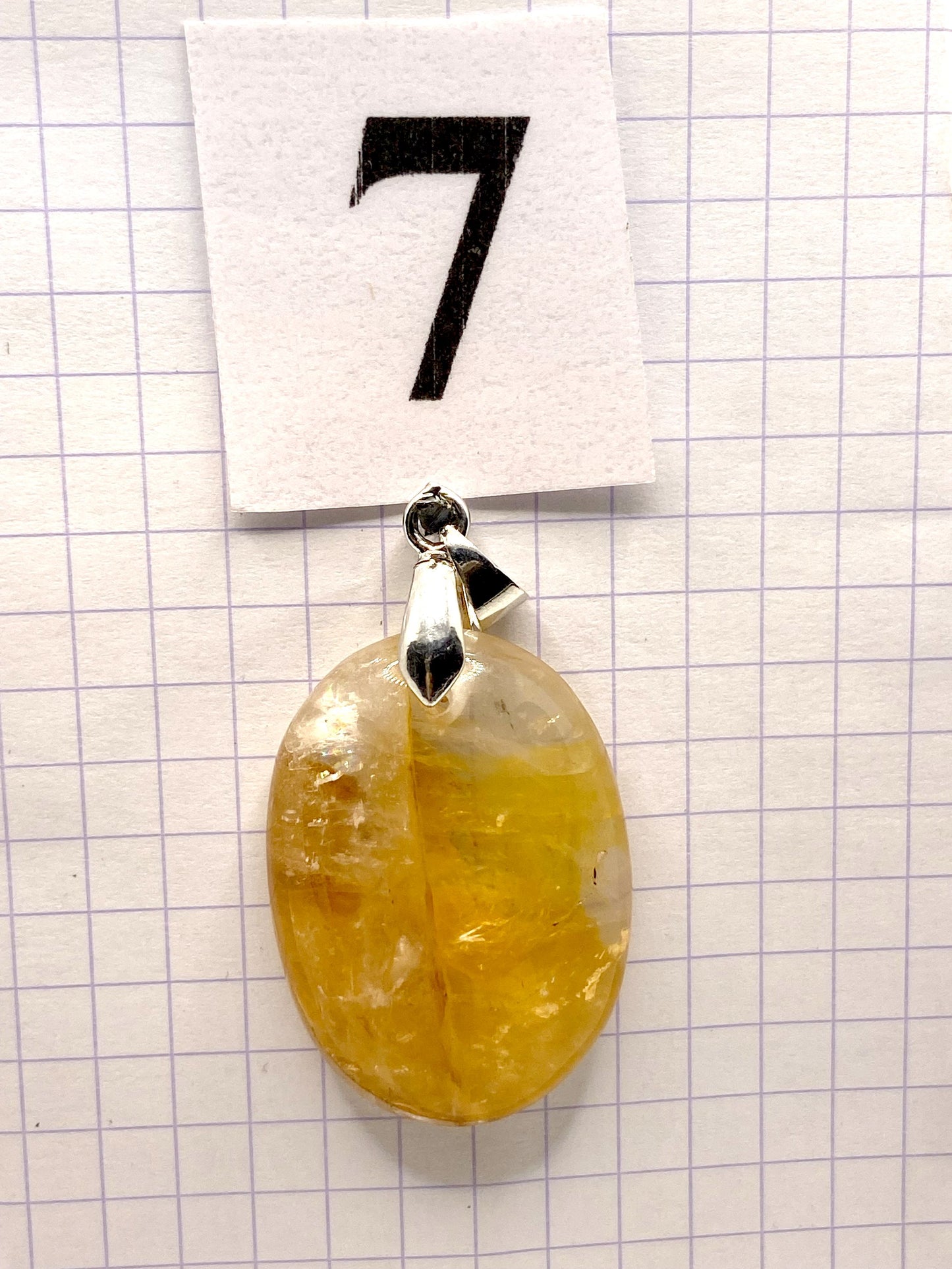 pendentif QUARTZ HEMATOIDE JAUNE