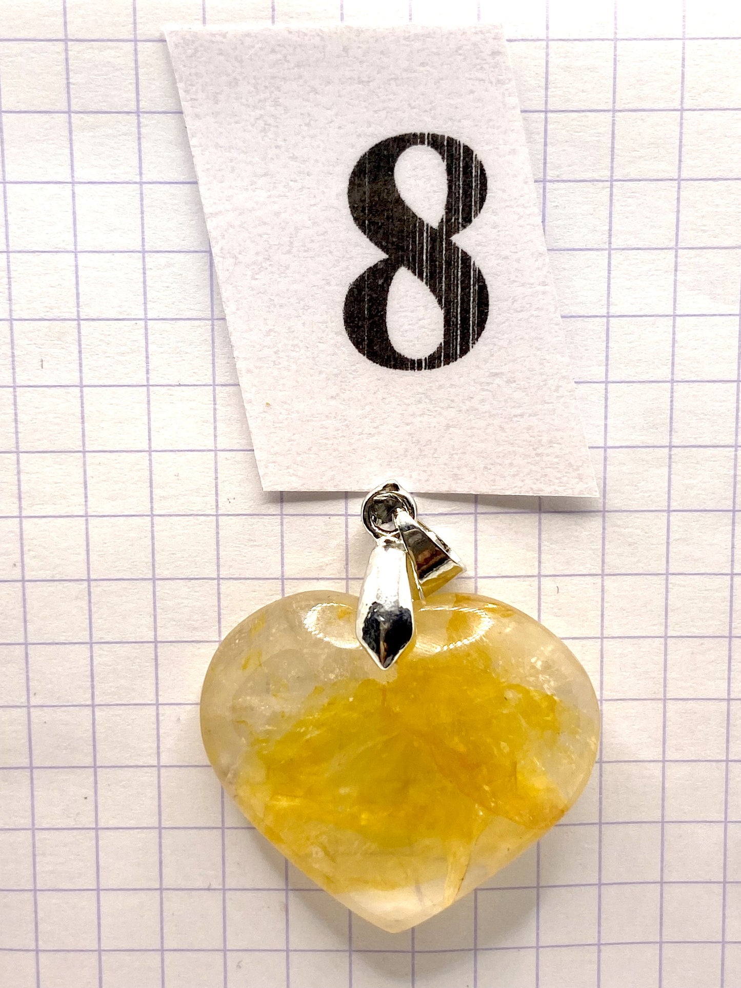 pendentif QUARTZ HEMATOIDE JAUNE