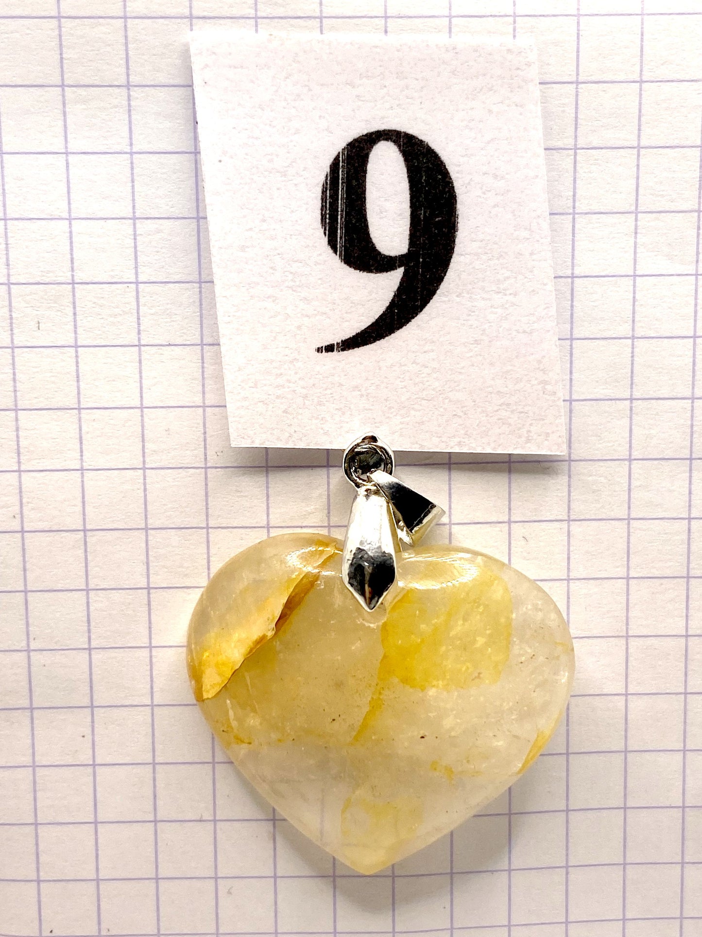 pendentif QUARTZ HEMATOIDE JAUNE