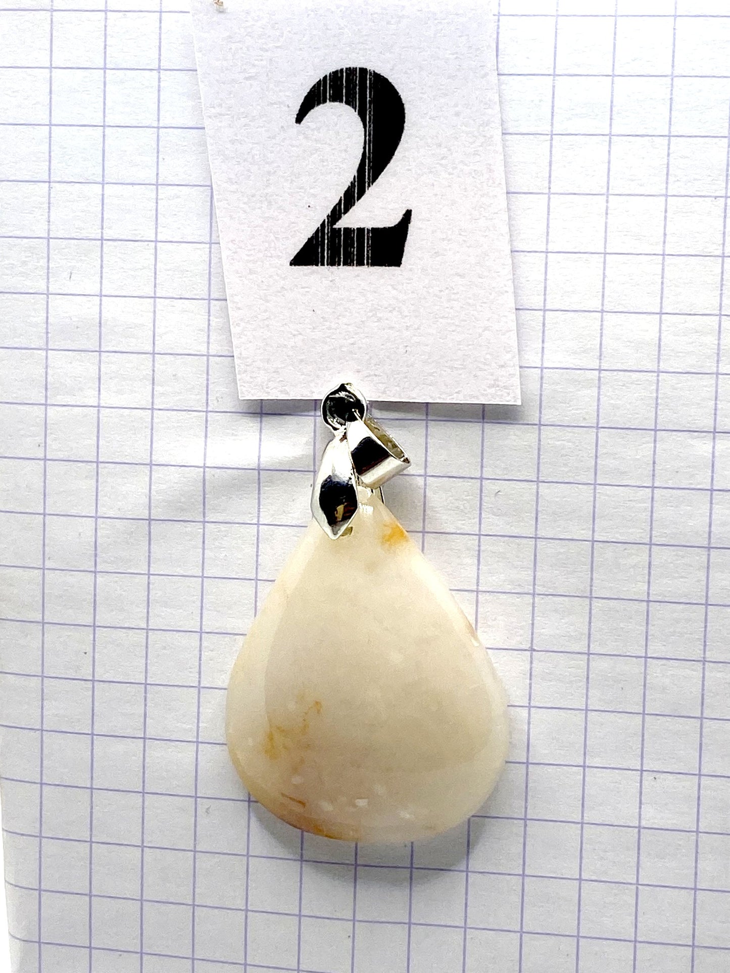 pendentif JASPE BLANC