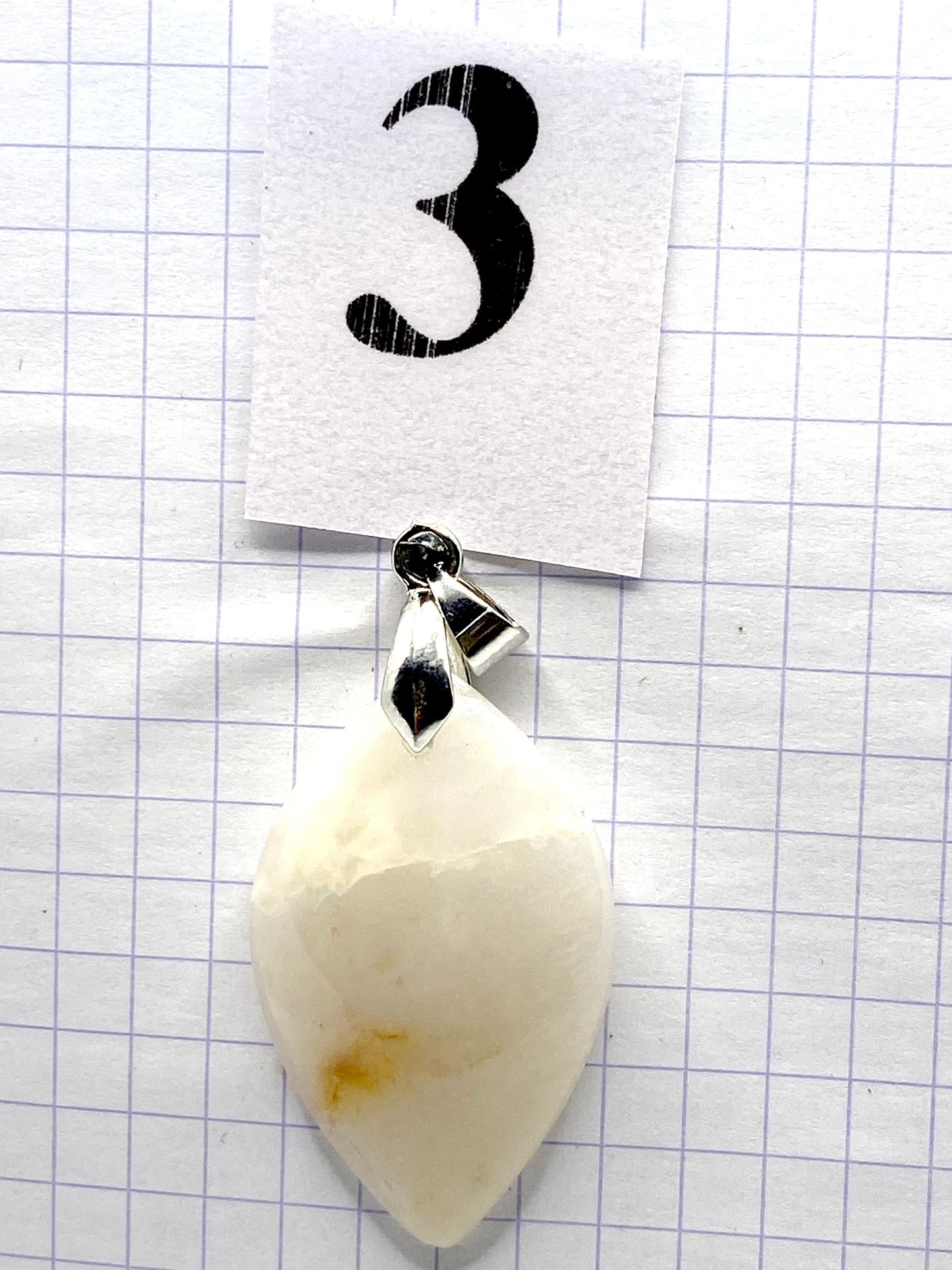 pendentif JASPE BLANC