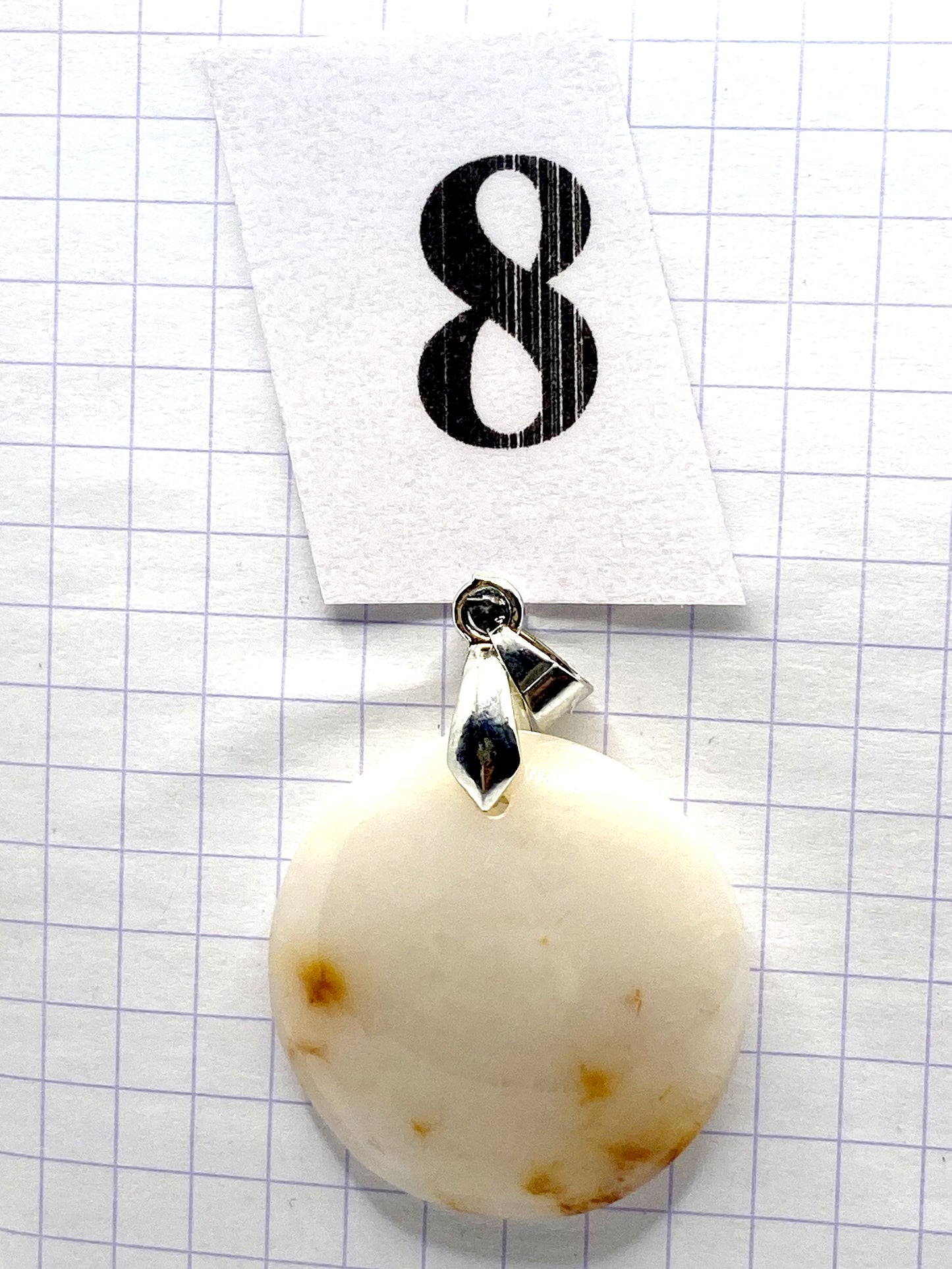pendentif JASPE BLANC