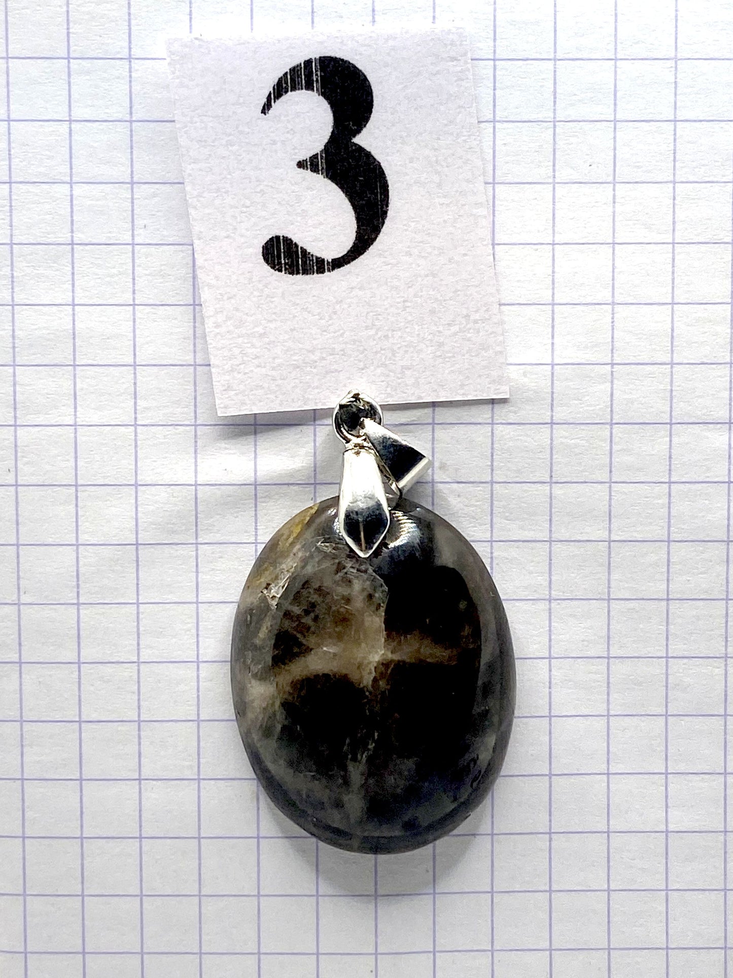 pendentif PIERRE DE LUNE NOIRE