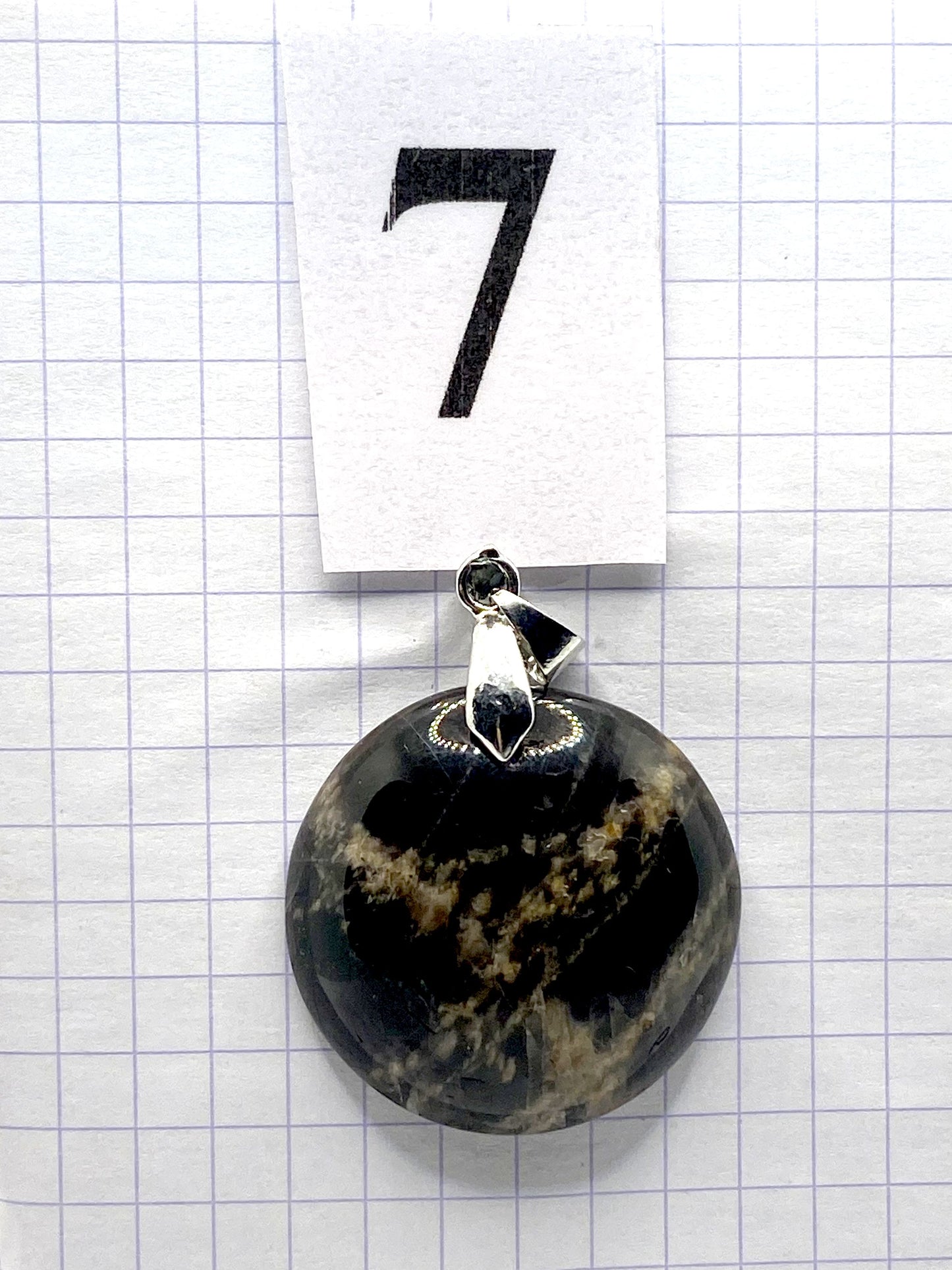 pendentif PIERRE DE LUNE NOIRE