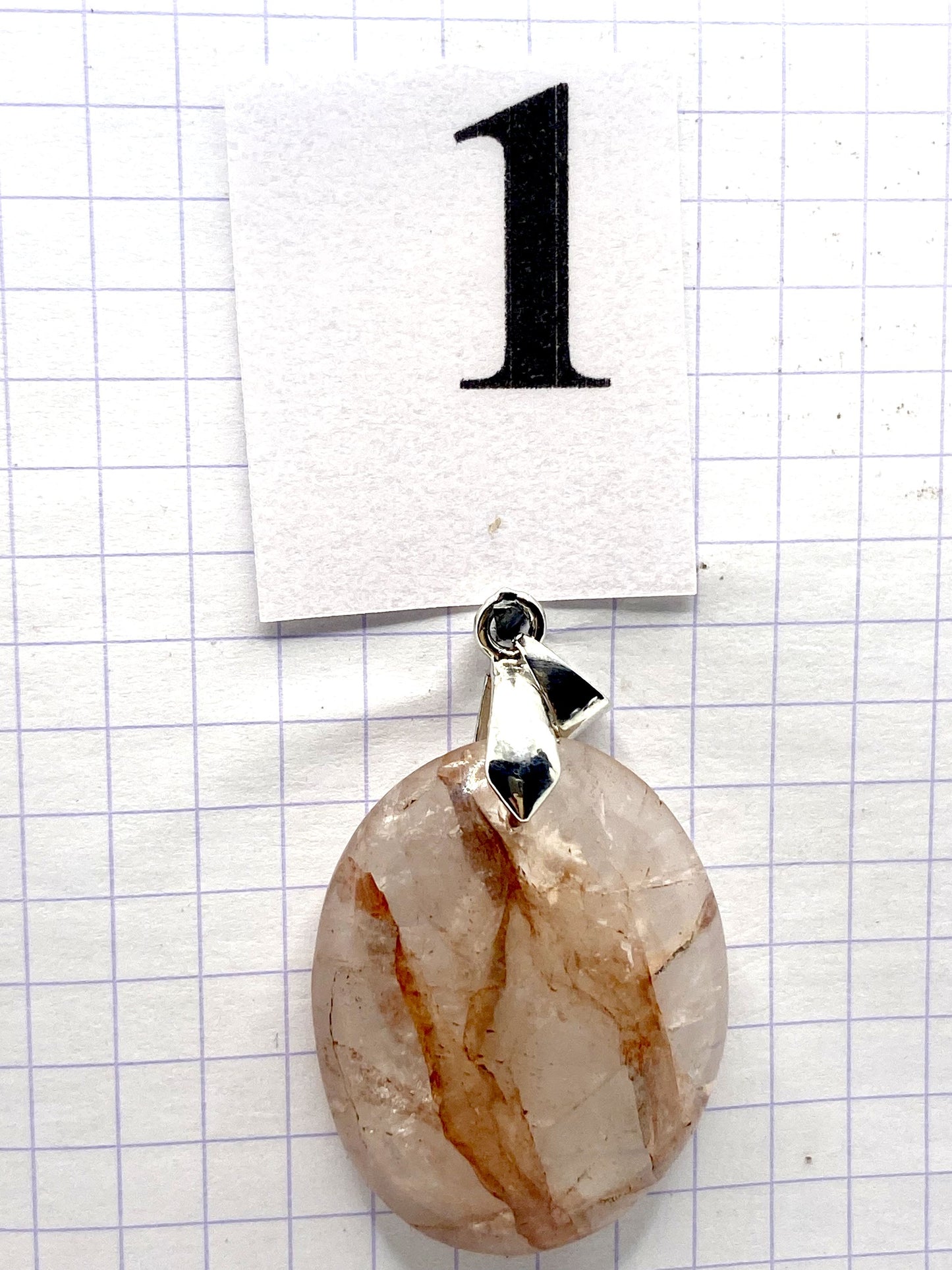 pendentif QUARTZ HEMATOIDE ROUGE