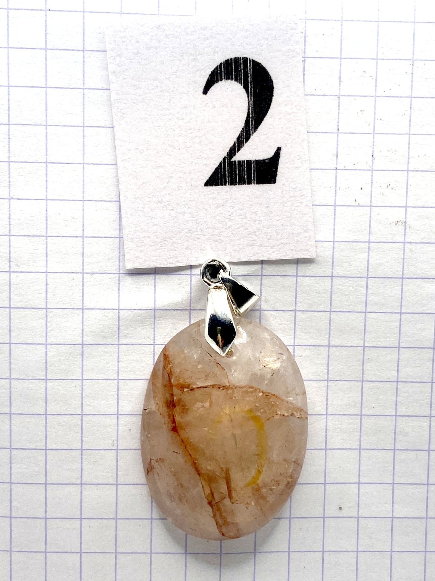 pendentif QUARTZ HEMATOIDE ROUGE