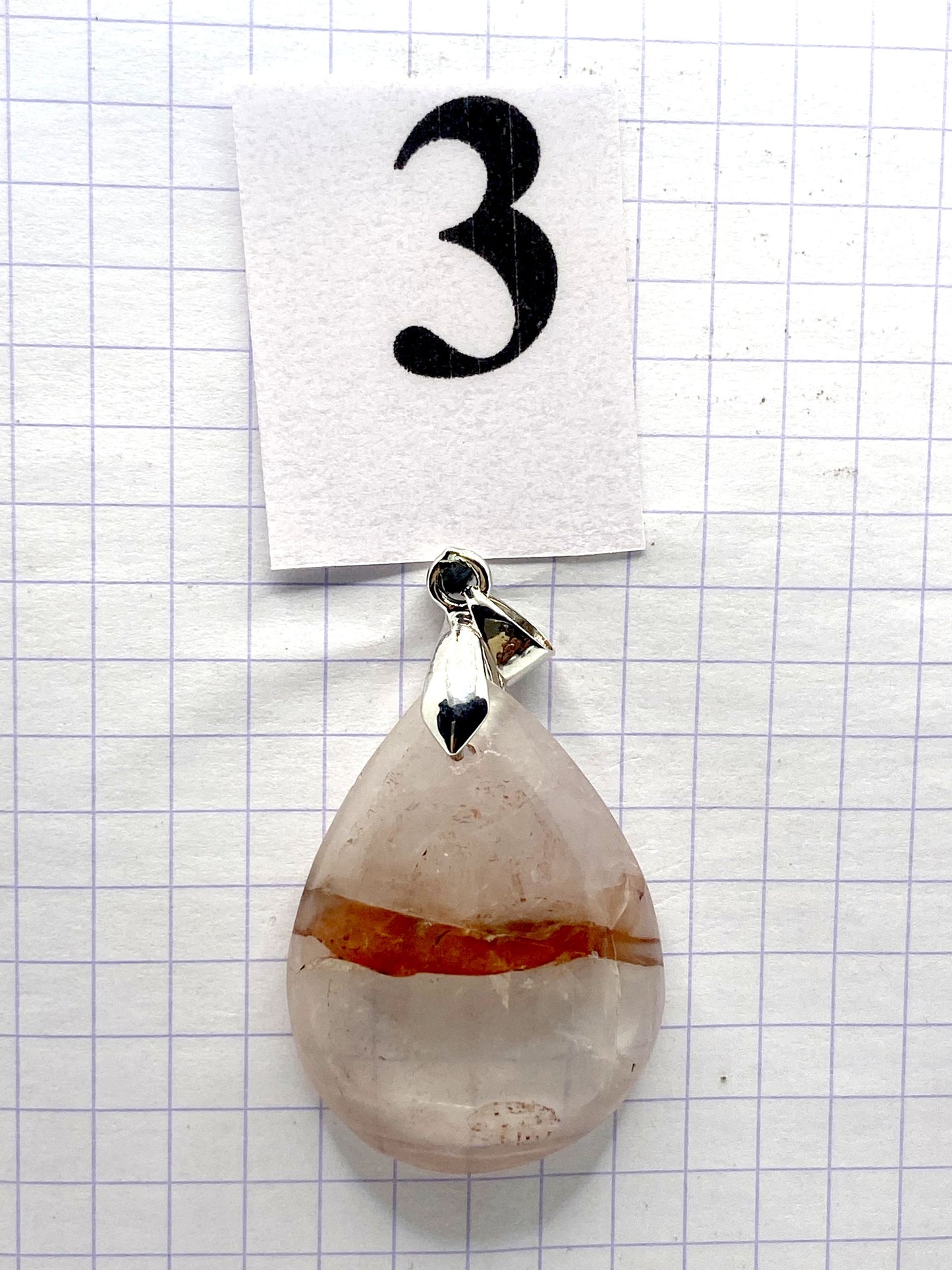 pendentif QUARTZ HEMATOIDE ROUGE