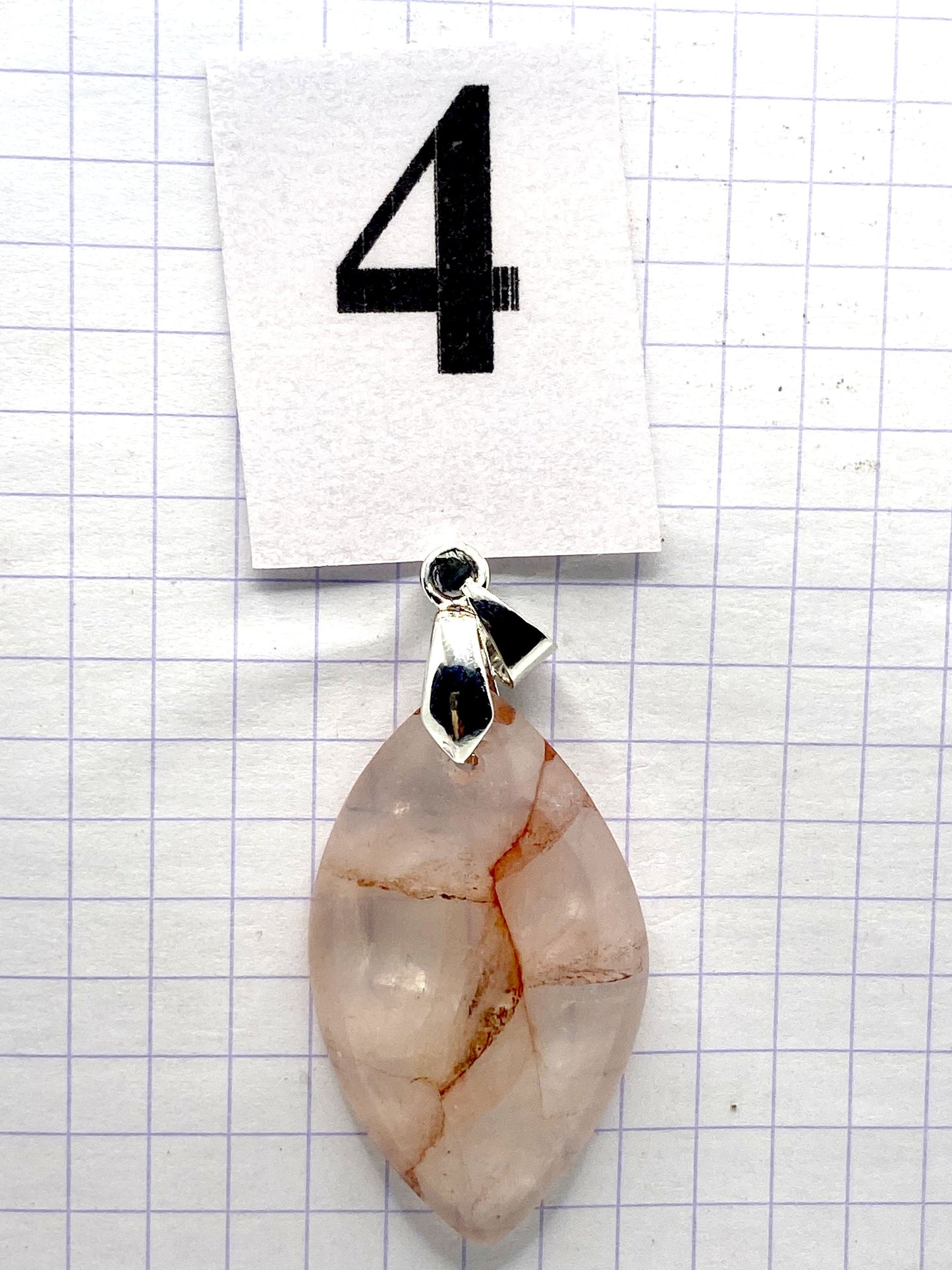 pendentif QUARTZ HEMATOIDE ROUGE
