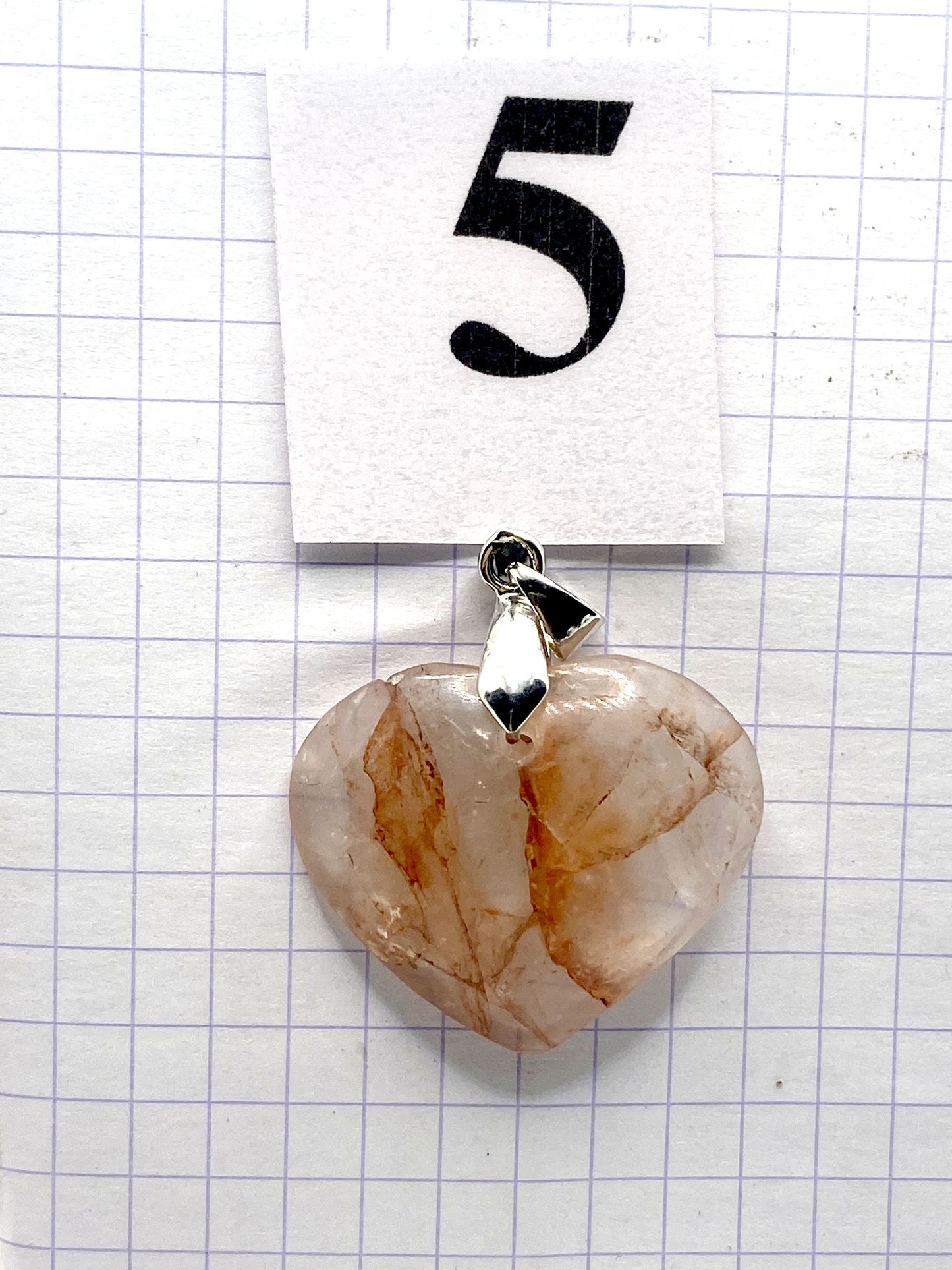 pendentif QUARTZ HEMATOIDE ROUGE