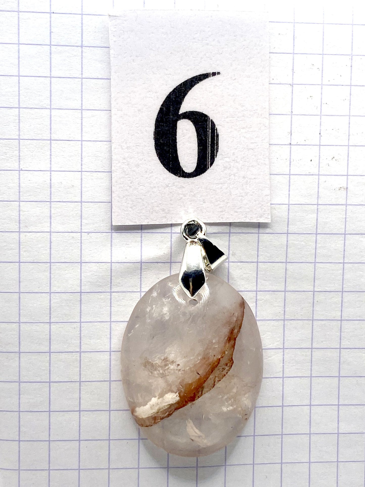 pendentif QUARTZ HEMATOIDE ROUGE