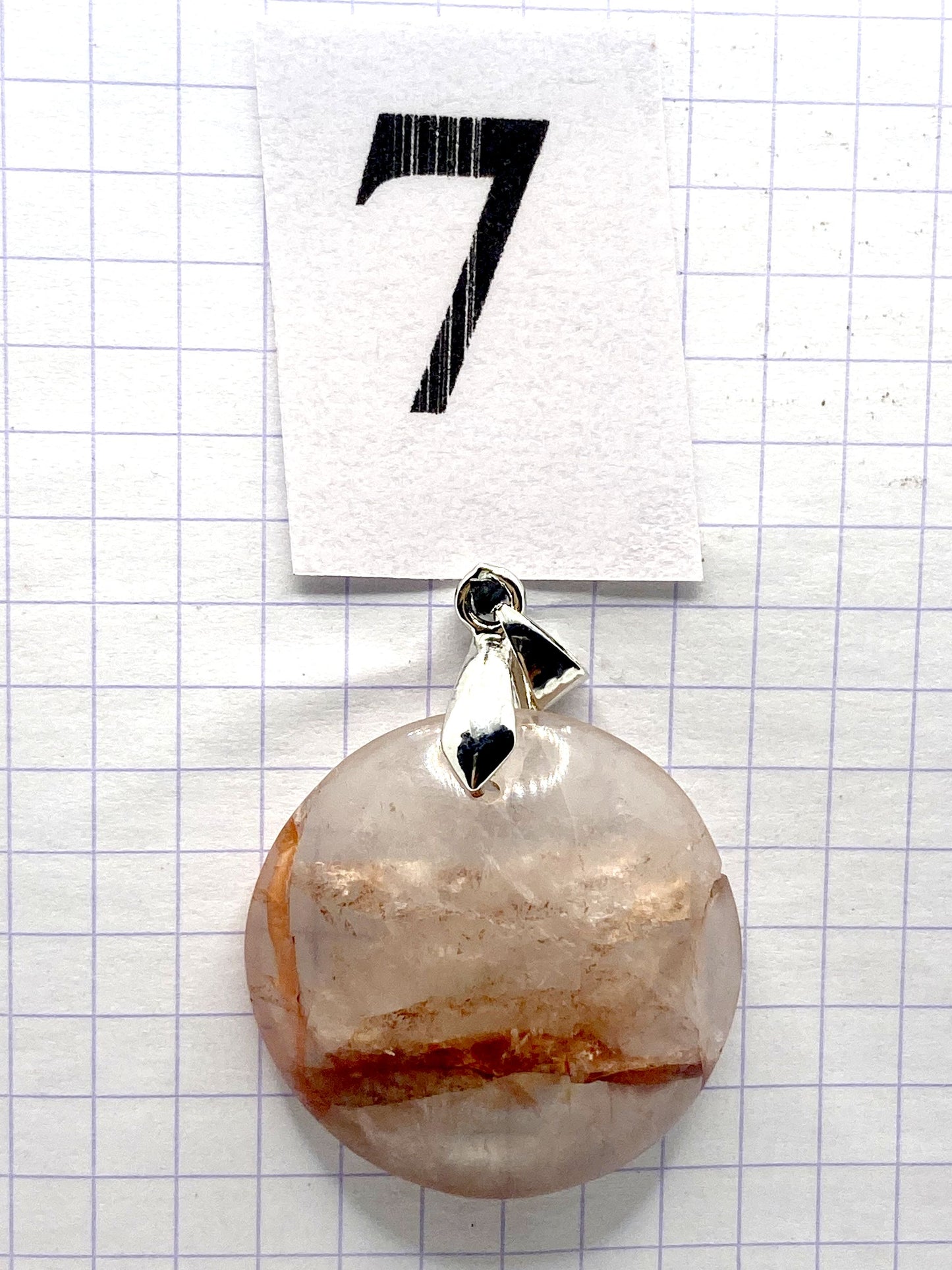 pendentif QUARTZ HEMATOIDE ROUGE