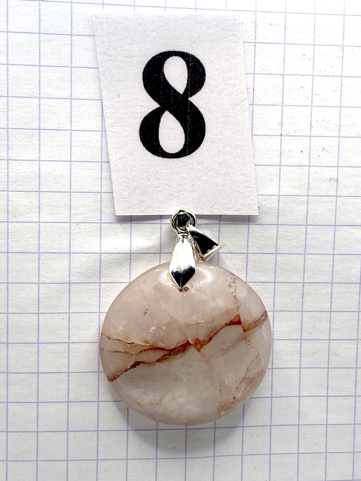 pendentif QUARTZ HEMATOIDE ROUGE