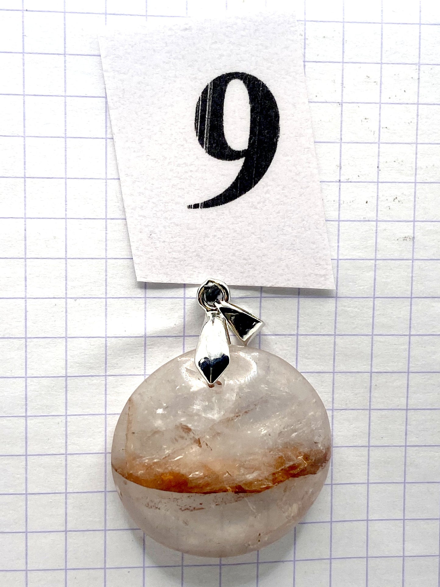 pendentif QUARTZ HEMATOIDE ROUGE